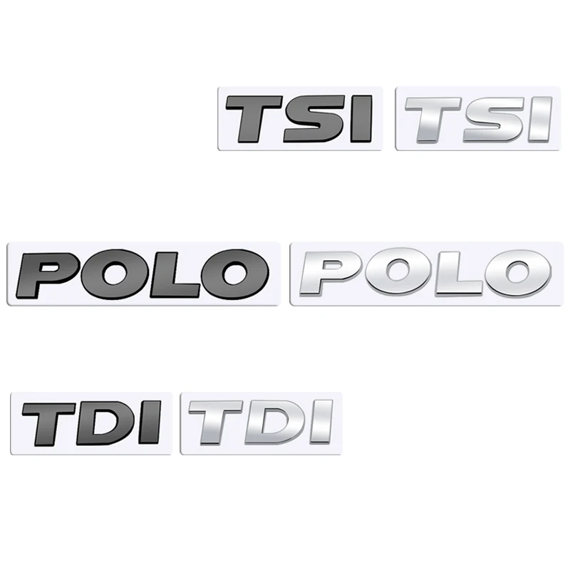

ABS 3D Badge Logo Car Rear Trunk Body Sticker Letter Emblem For VW Volkswagen Polo TSI TDI Accessories Glossy Black
