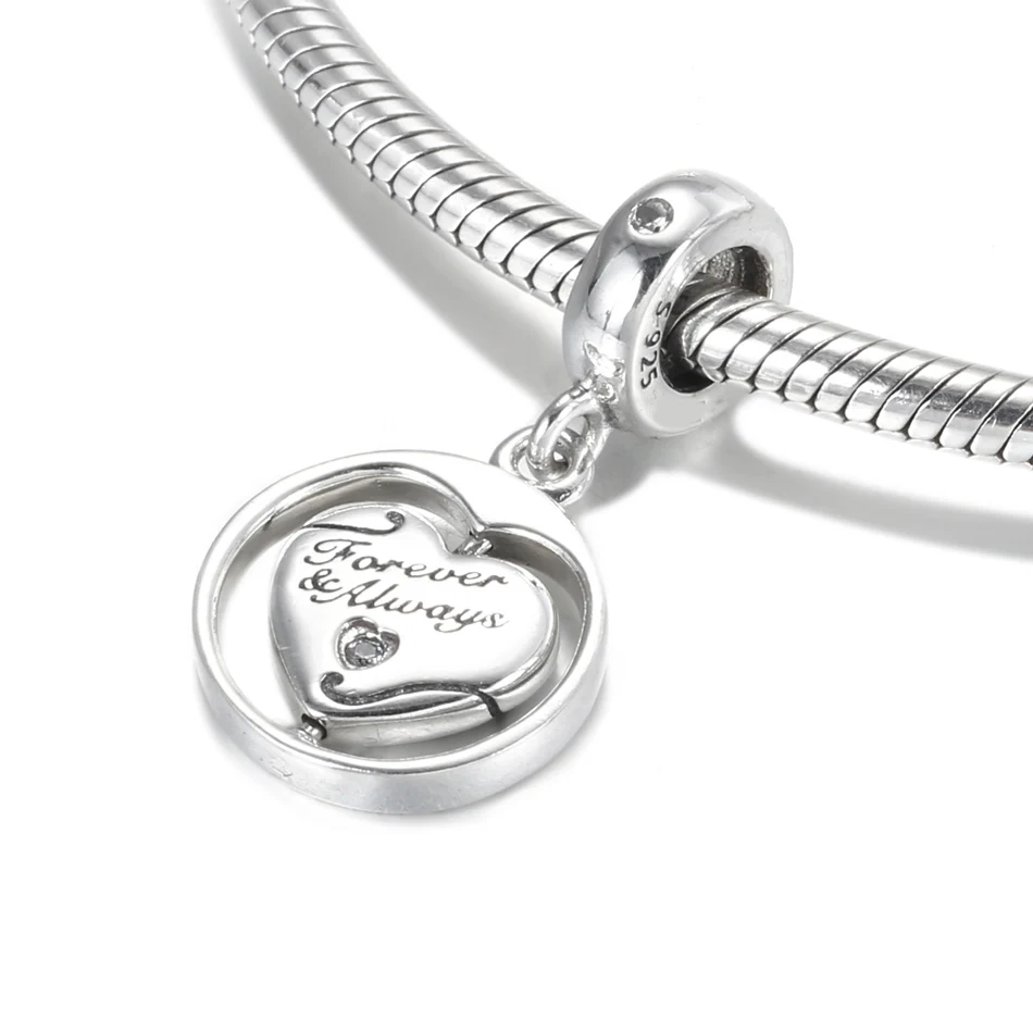 Браслеты бусина подвеска спиннинг вечная &amp всегда душа Подвеска Шарм для женщин
