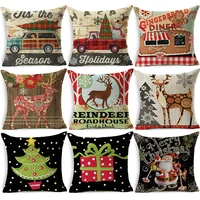 2021 square christmas decorative pillow cover sofa soft decoration cartoon sleeping pillow red white cushion cover wholesale