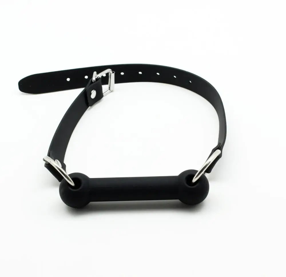 Черный силиконовый шарик с открытым ртом Фетиш-фиксатор для рта секс-игрушка