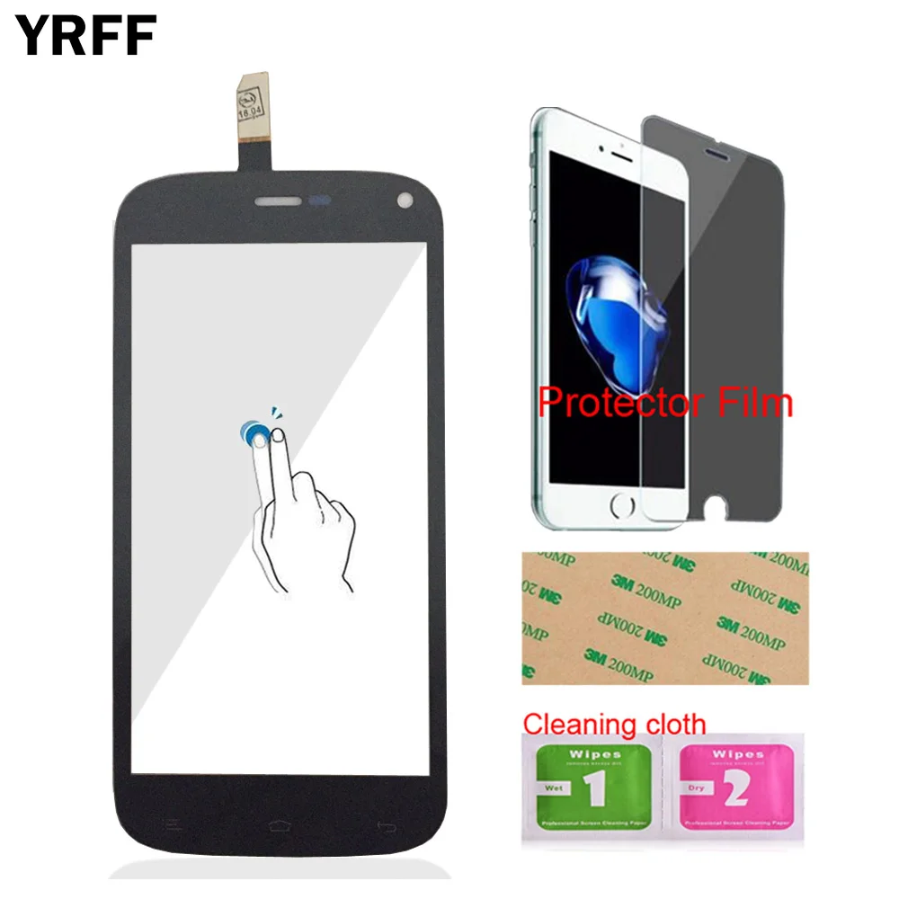 Touch Screen Digitizer Panel Glass For Fly IQ4410 Quad Phoenix iq 4410 Front Sensor 4.7'' Protector Film | Мобильные