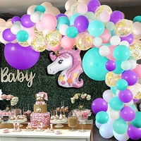 purple balloons garland kit giant unicorn foil balloon arch mint green gold confetti ballons globos baby shower birthday decor