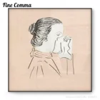 ВИНТАЖНЫЙ ПЛАКАТ голова женщины с носовой платок против носа Джули де грааг грустный больной женщины грипп стены искусства холст печать