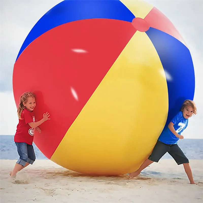 

Inflatable Beach Ball Giant Soccer Rainbow Summer Water Toy Fun Play Beach ball Game For Parent-child Interaction 2020