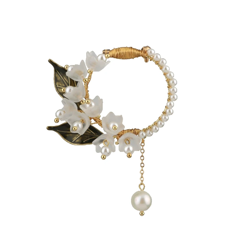 Женская Винтажная Брошь В Виде Цветка тюльпана с натуральным жемчугом |