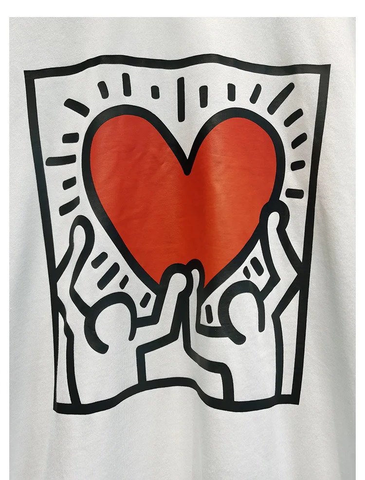 

High Quality Niche Design Spring and Summer New Print Loose Personality Design Wild Short Sleeve Loose T-shirt Women Trend