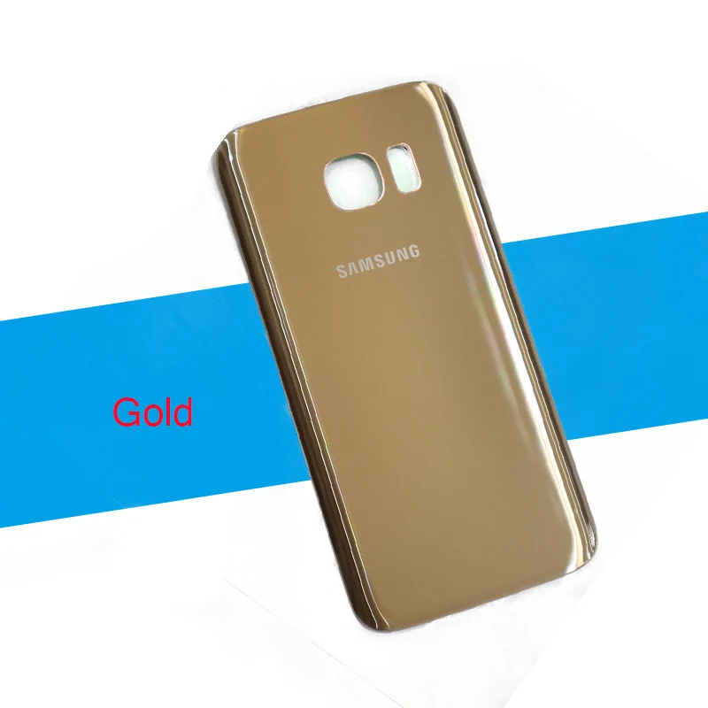 Gold samsung Galaxy S7 G930F/S7 EDGE G935F samsung чехол для батареи Чехол для samsung S7 заднее стекло крышка - Цвет: Gold