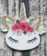Бургундия 15 шт./лот kawaii плоское украшение из смолы Единорог головка полимерные кабошоны принадлежности - Цвет: Бургундия