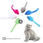 1 шт. кошка игрушка разные цвета плюшевые Мышь и когтеточки для кошек укус сопротивление интерактивный плюшевый моделирование Мышь играть животные игрушки котенка