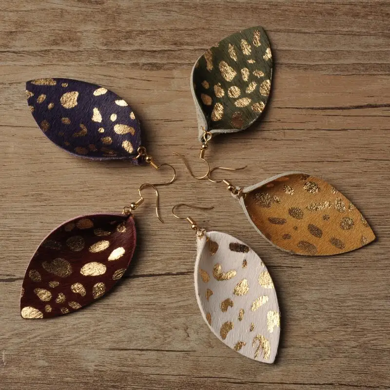 Женские серьги из натуральной кожи Rainbery с настоящими перьями Длинные Модные