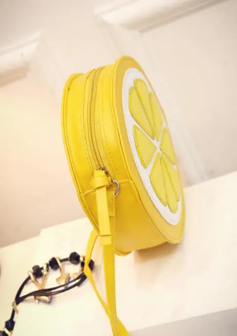 2019 круговой оранжевый лимон женская сумка сумки-мессенджеры на застежках через