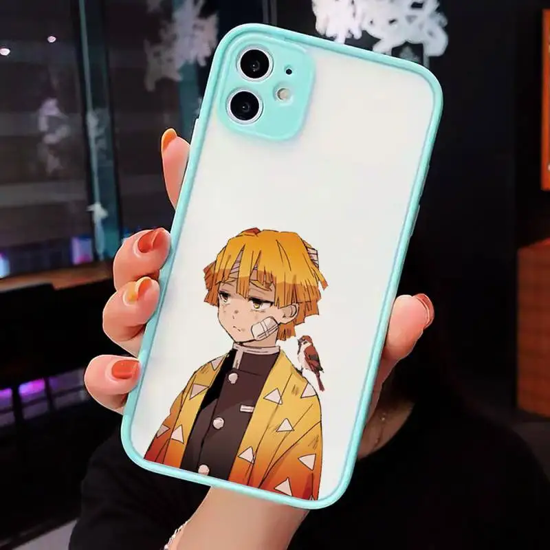 

Demon Slayer Kimetsu No Yaiba Phone Cases matte transparent For iphone 7 8 11 12 plus mini x xs xr pro max cover