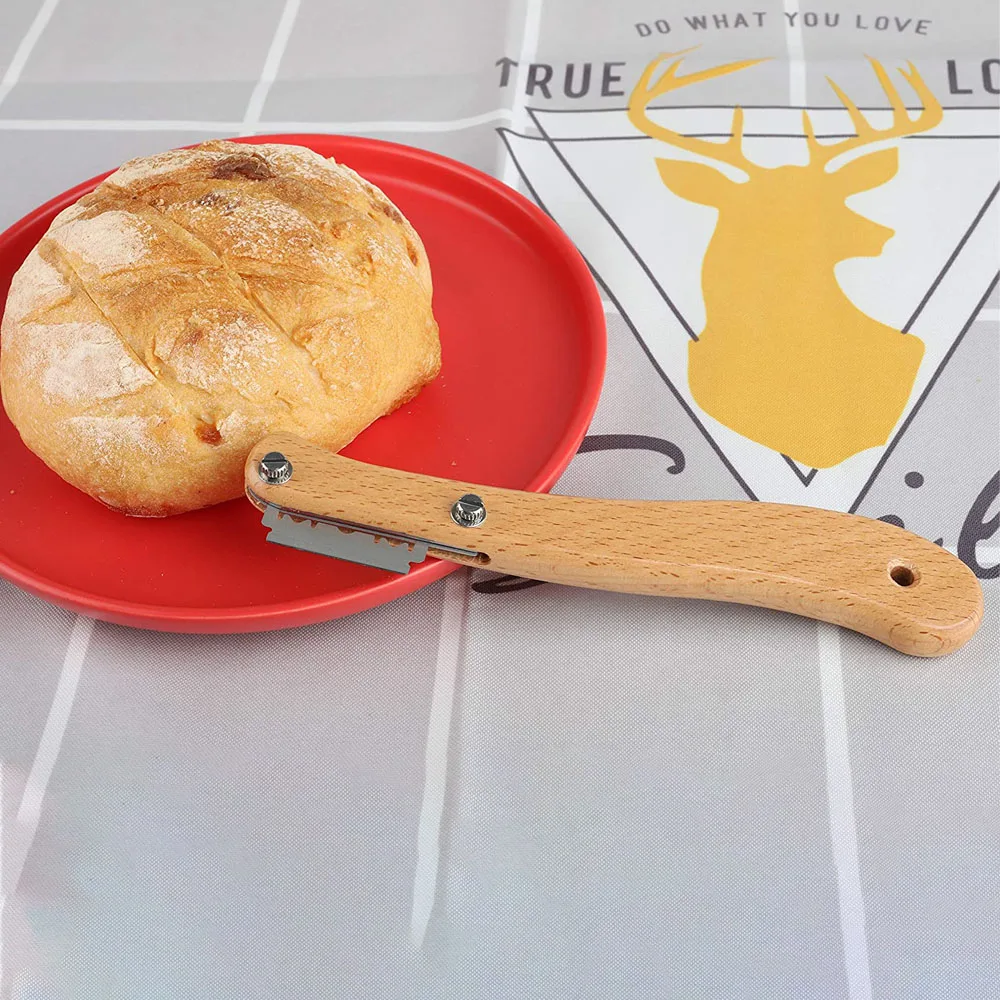 Хлеб хлебопечки Хромая деревянной ручкой Хлеборезка бомбардиром лезвие миксер