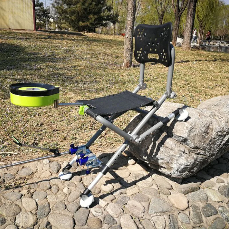 Reinforced all terrain fishing chair folding aluminum alloy multifunctional portable thickening | Мебель