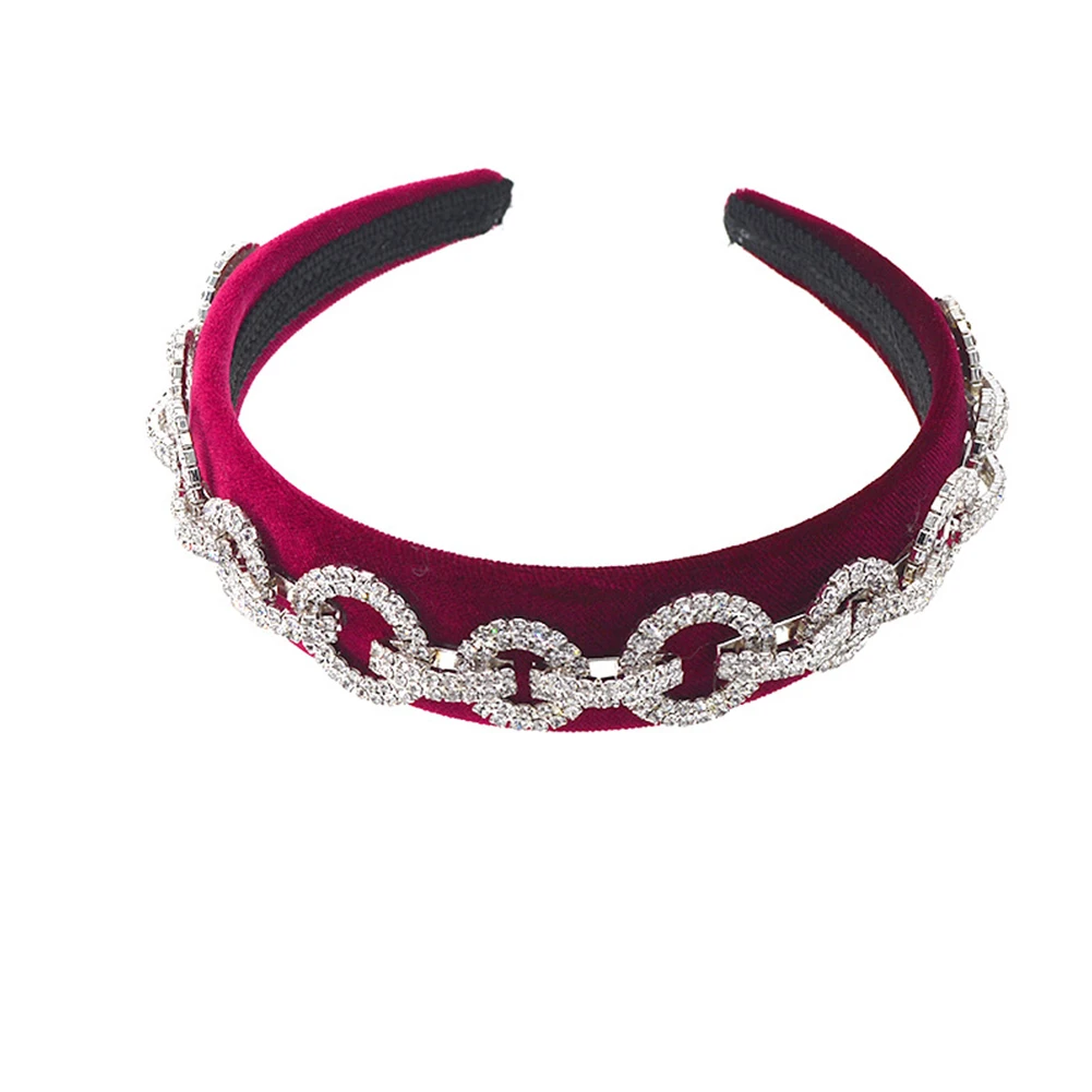 

Round Gift Wedding Women Headband Retro Water Drop Rhinestone Travel Solid Daily Jewelry Comfortable Holiday Hair Accessory