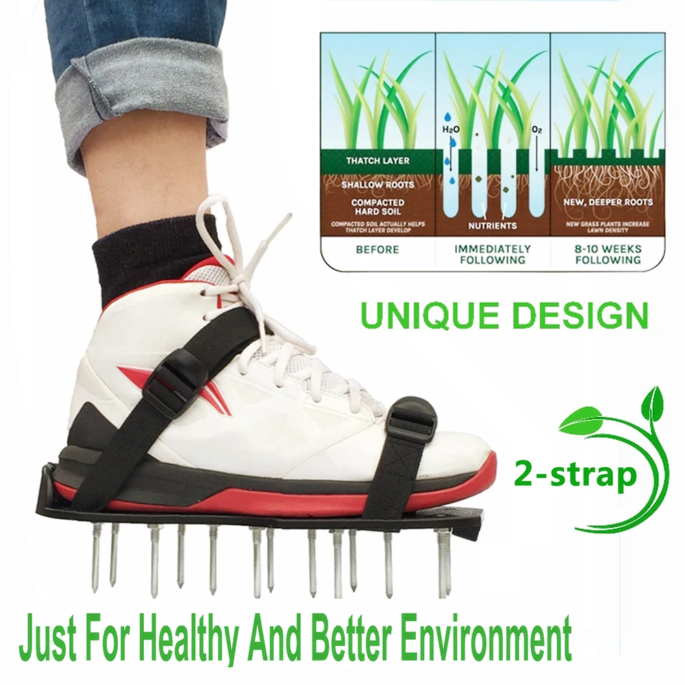 

1Pair Grass Spiked Gardening Walking Revitalizing Lawn Aerator Sandals Shoes Nail Shoes Tool Nail Cultivator Yard Garden Tool