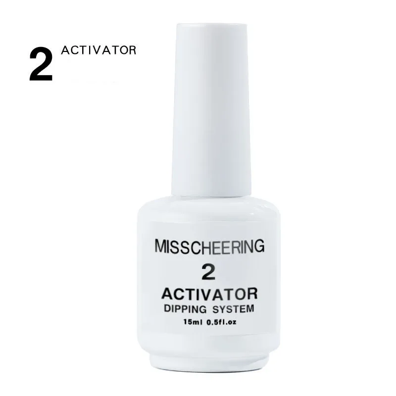 Activator 4 в 1 погружающийся порошок для ногтей сверкающий лазерный порошок резной зеркальный эффект французский гвоздь натуральный сухой базовый активатор жидкий маникюр - Цвет: Activator