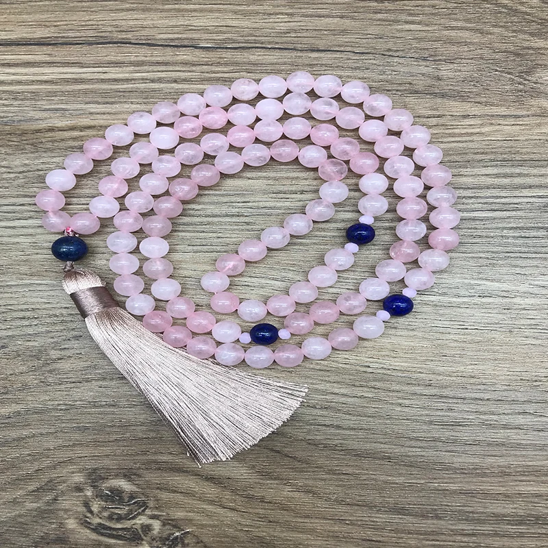 8 мм розовый кварц Lapis Lazuli джапамала набор медитации Йога Имитационные ювелирные
