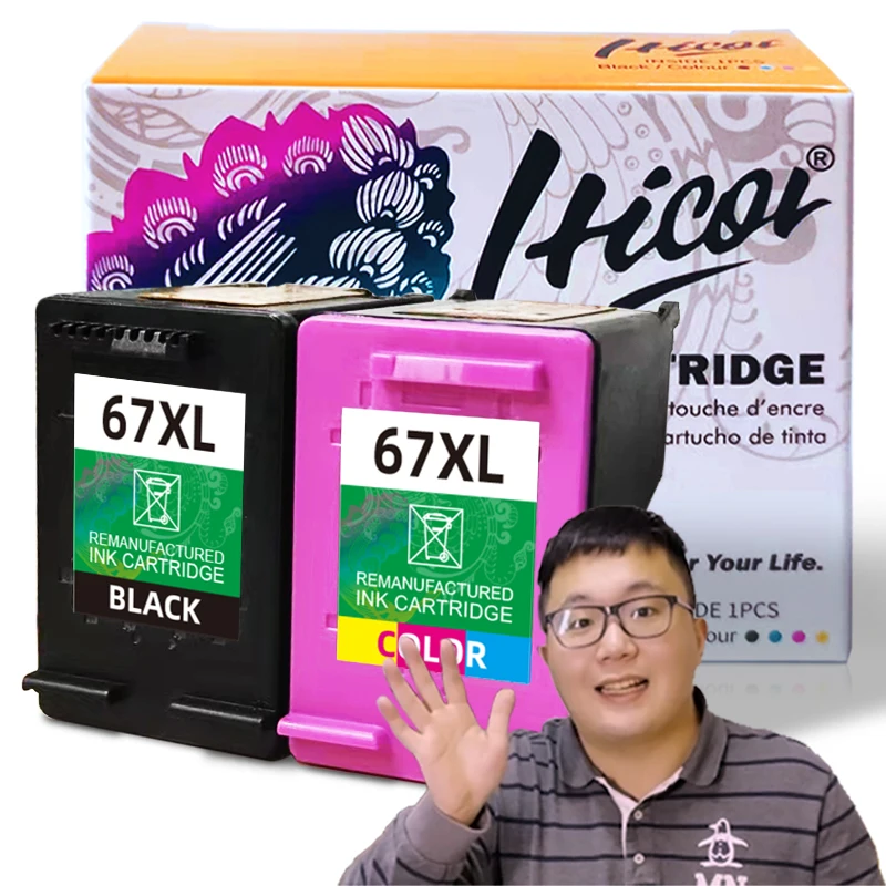 

Hicor Remanufactured High-yield Ink Cartridge HP 67 67XL 3YM58AN for DeskJet 2732 2755 6052 6058 6410 4152 1255