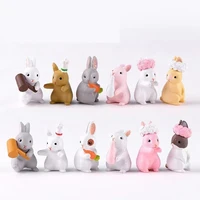 mini resin miniature garden decoration ornaments cute rabbit craft bonsai household goods micro landscape diy handmade toys