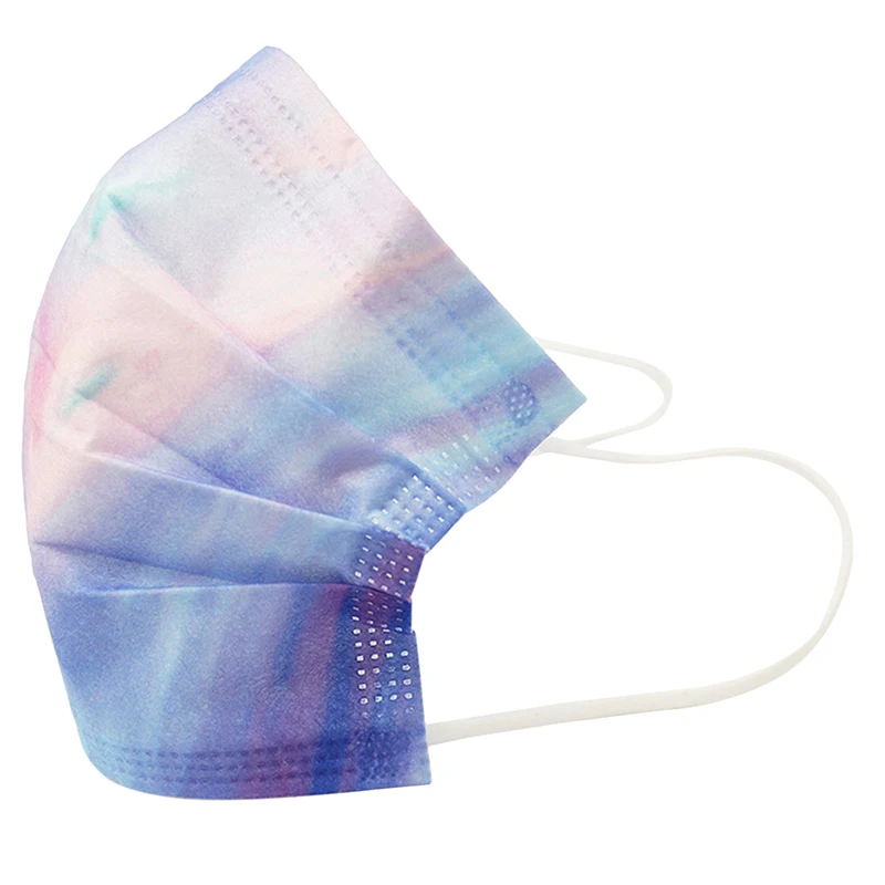 

50PCS Colorful Breathable Mask High Quality Fashion Men Woman Masks Three-layer Meltblown Cloth Protective Thickening Masks