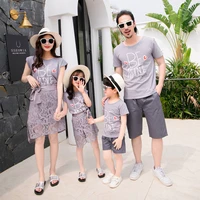 matching family outfits summer mother daughter dresses family look dad and son matching t shirt shorts matching couple outfits