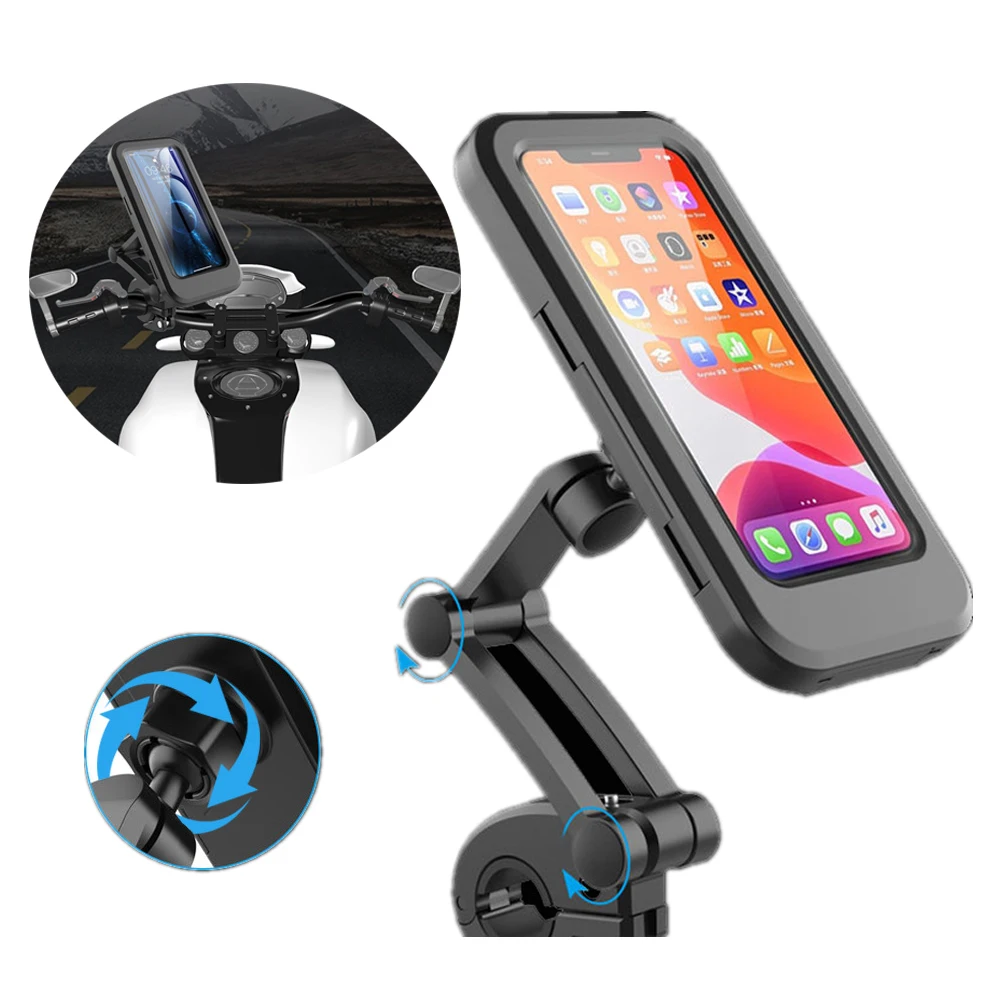 

Bicycle Phone Mount Mountain Bike Motorcycle Phone Support Waterproof Adjustable Holder for Below 6.7" Mobile Phone Mount Bag