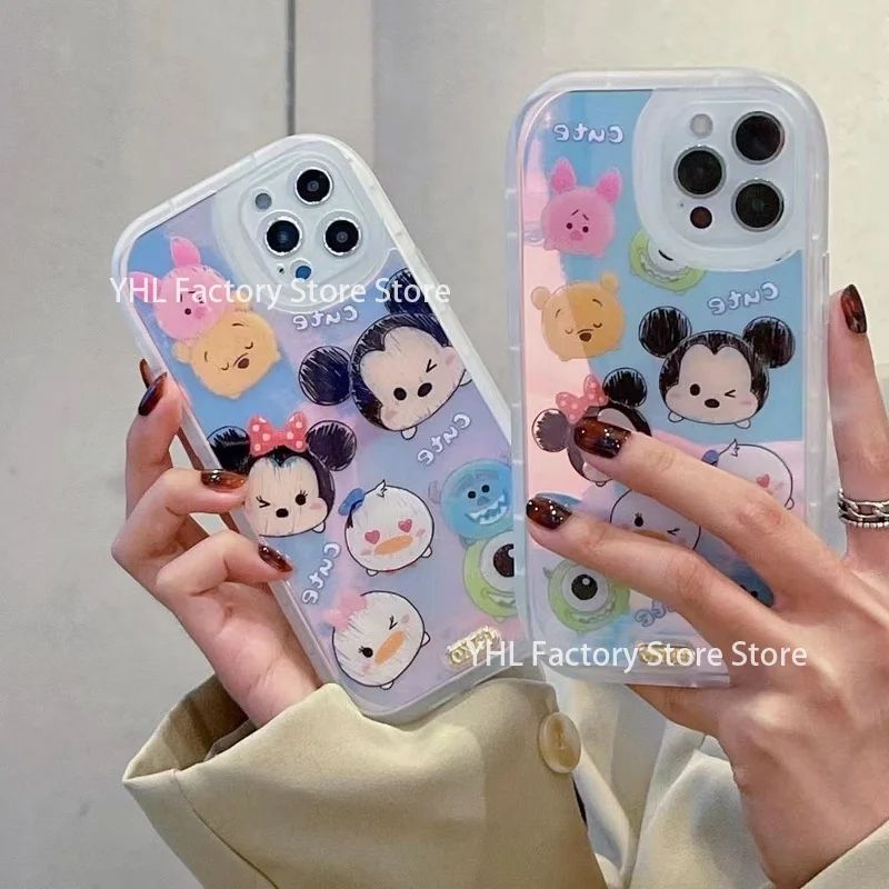 Чехол для телефона с лазерным рисунком Микки Мауса Для IPhone 11 12 Pro X XR XS Max 7 8 Plus |