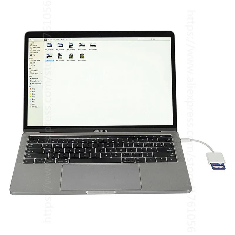 Кардридер USB C-SD адаптер Type C Thunderbolt 3 совместимый с iPad Pro 2018 MacBook Pro/Air Samsung Galaxy S10/S9/S8 |