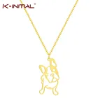 Ожерелье Kinitial с изображением мопса, французского бульдога, женское, из нержавеющей стали подвеска Французский бульдог, ювелирное изделие, подарок для любителей собак