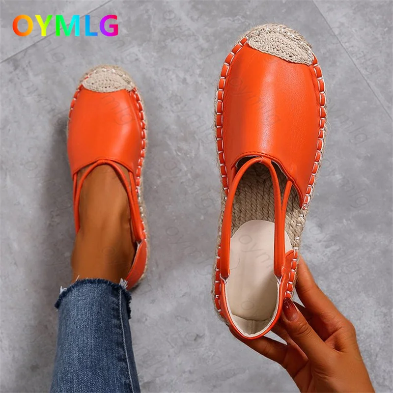 

Lace-up women's sandals 2021 spring and summer fashion new flat-bottomed straw fisherman shoes casual flat-bottomed shoes