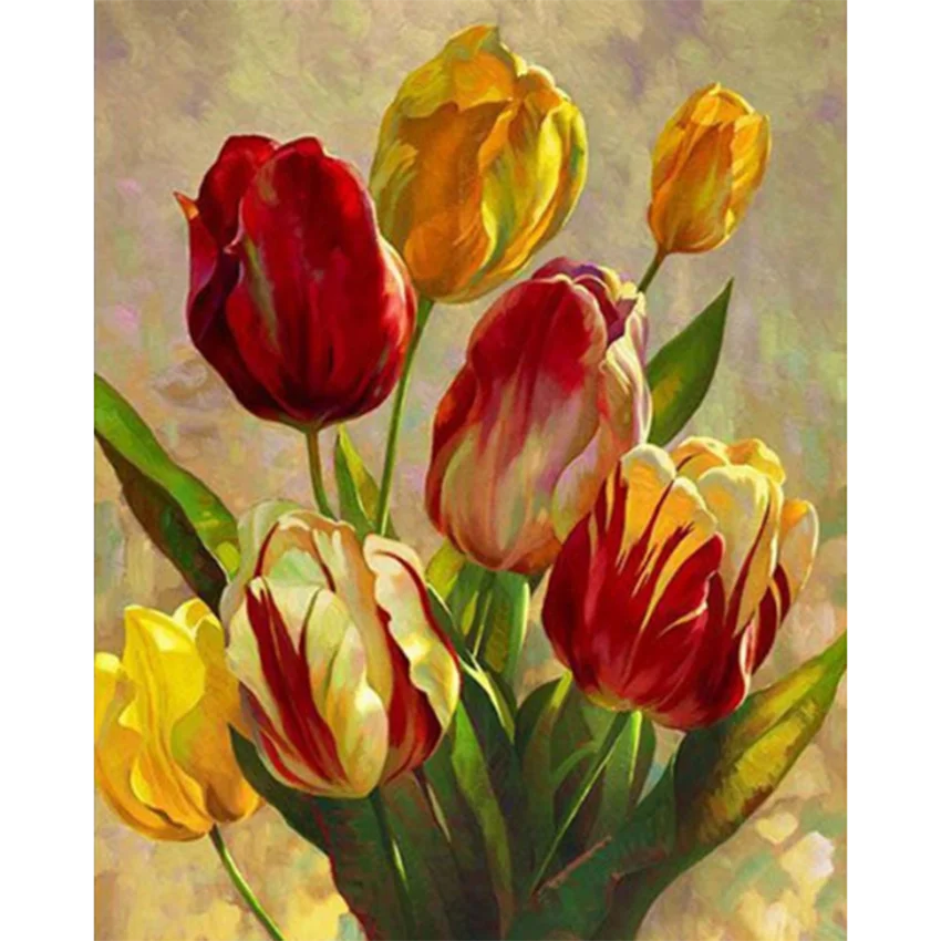 Алмазная 5D картина сделай сам с тюльпаном Набор для вышивки крестиком