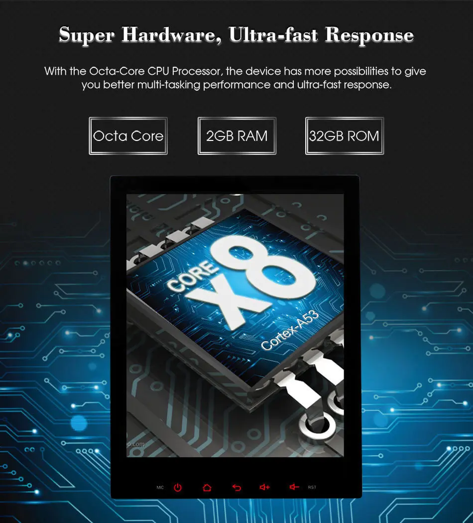 Автомагнитола Ownice C600 Вертикальная с экраном 9 7 дюйма Android 6 0 восьмиядерным