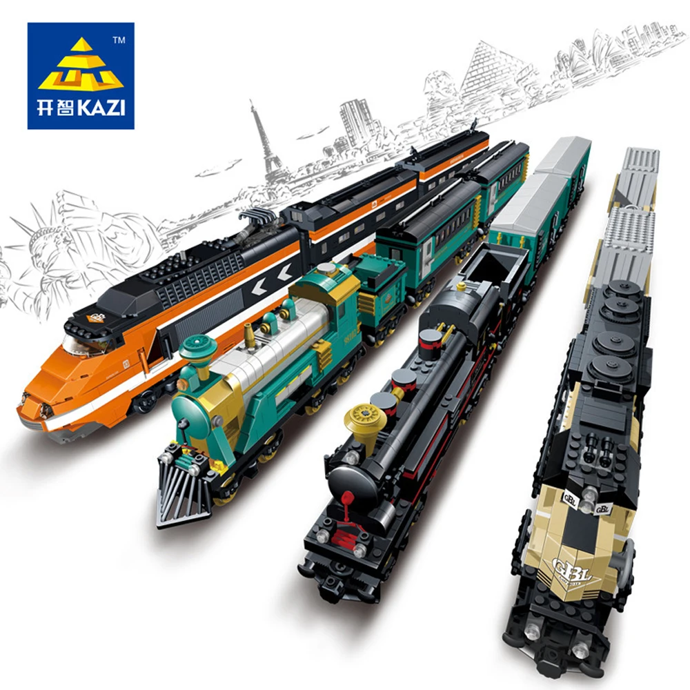 

City Electric Train Series Building Blocks Railway Track Laying Machine Intercontinental Ballistic Missile Train Model Kids Toy