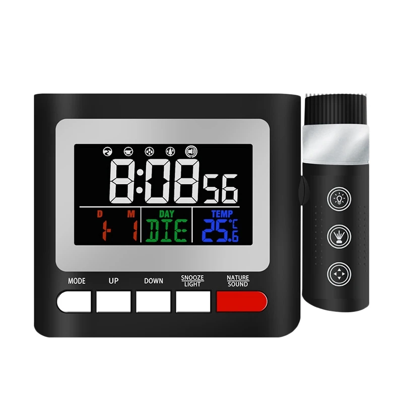 

Projection Alarm Clock With FM Radio,Backlight,Contact Buttons,With Time And Temperature LED Digital Clock 3XAAA Battery