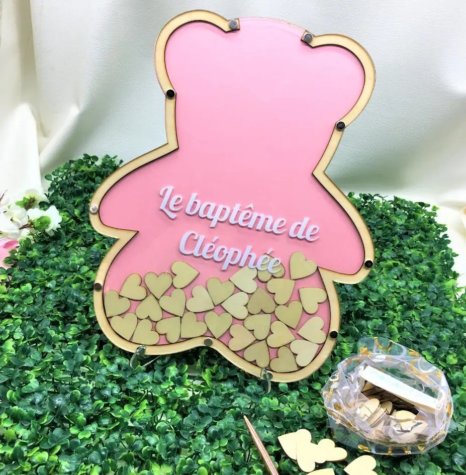 Персонализированный знак ко дню рождения медведя причастие коробка с памятью