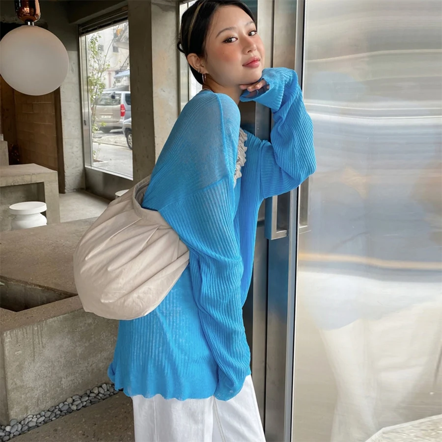 

Casual Women Big Totes Blue Pleated Shoulder Bags Lace Shoulder Strap Large Capacity Women Hand Bag Cute Daily Shopping Handbags