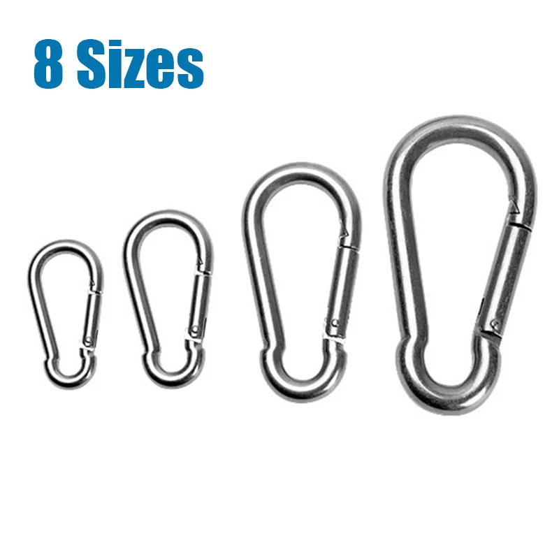 

M4-M12 Stainless Steel Spring Hook Climbing Safety Hanging Buckle Snap Carabiner For Outdoor Mountaineering Buckle/Safety Buckle