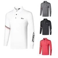 2021 golf wear mens long sleeve breathable and sweat absorbent t shirt polo quick drying top