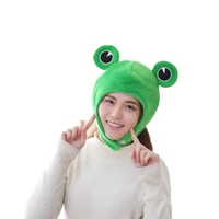 new funny cartoon plush hats for women girls toy green headgear cap cosplay winter festival party caps for men gorras para mujer