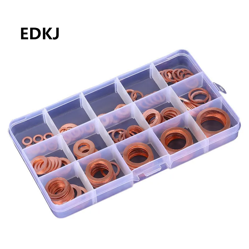 Комплект медных шайб с гайкой и болтом комплект уплотнений плоским кольцом