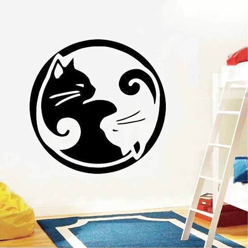 

Symbol Yoga Cat Pet shop wall decal Grooming Salon Vinyl wall Sticker home wall decor JH139