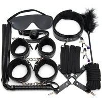 sex leather bdsm kits plush sex bondage set handcuffs sex games whip gag nipple clamps sex toys for couples exotic accessories