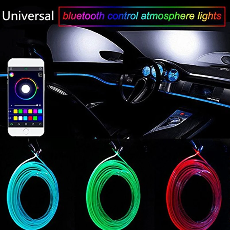 Новый звук активный EL неоновый провод полосы света RGB светодиодный Автомобильный