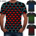 ZOGAA, хит 2019, Мужская футболка с геометрическим 3D трехмерным рисунком, цифровая печать, топы, мужские футболки с коротким рукавом, облегающие футболки