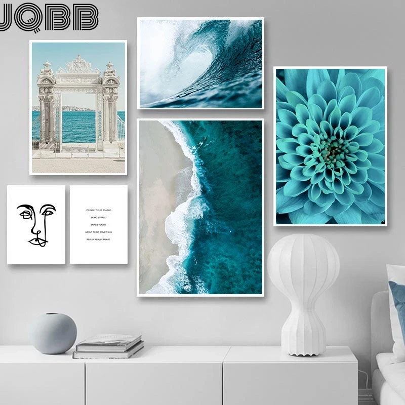

Seascape Scenery Picture Wall Art Canvas Painting Modern Nordic Quote Plant Posters And Prints For Home Living Room Art Design