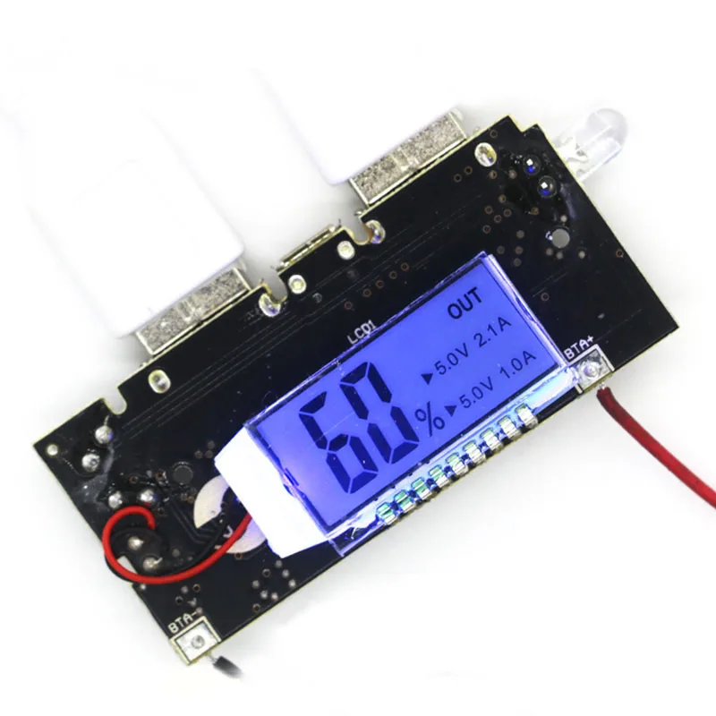 Контроллер заряда мобильного внешнего аккумулятора 5 В 2 А цифровой ЖК дисплей