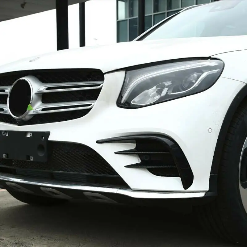 

Carbon Fiber Color Styling Front Rear Bumper Fog Lamp Grille Slats Cover Air Knife Stickers For Mercedes Benz GLC X253 2015-19