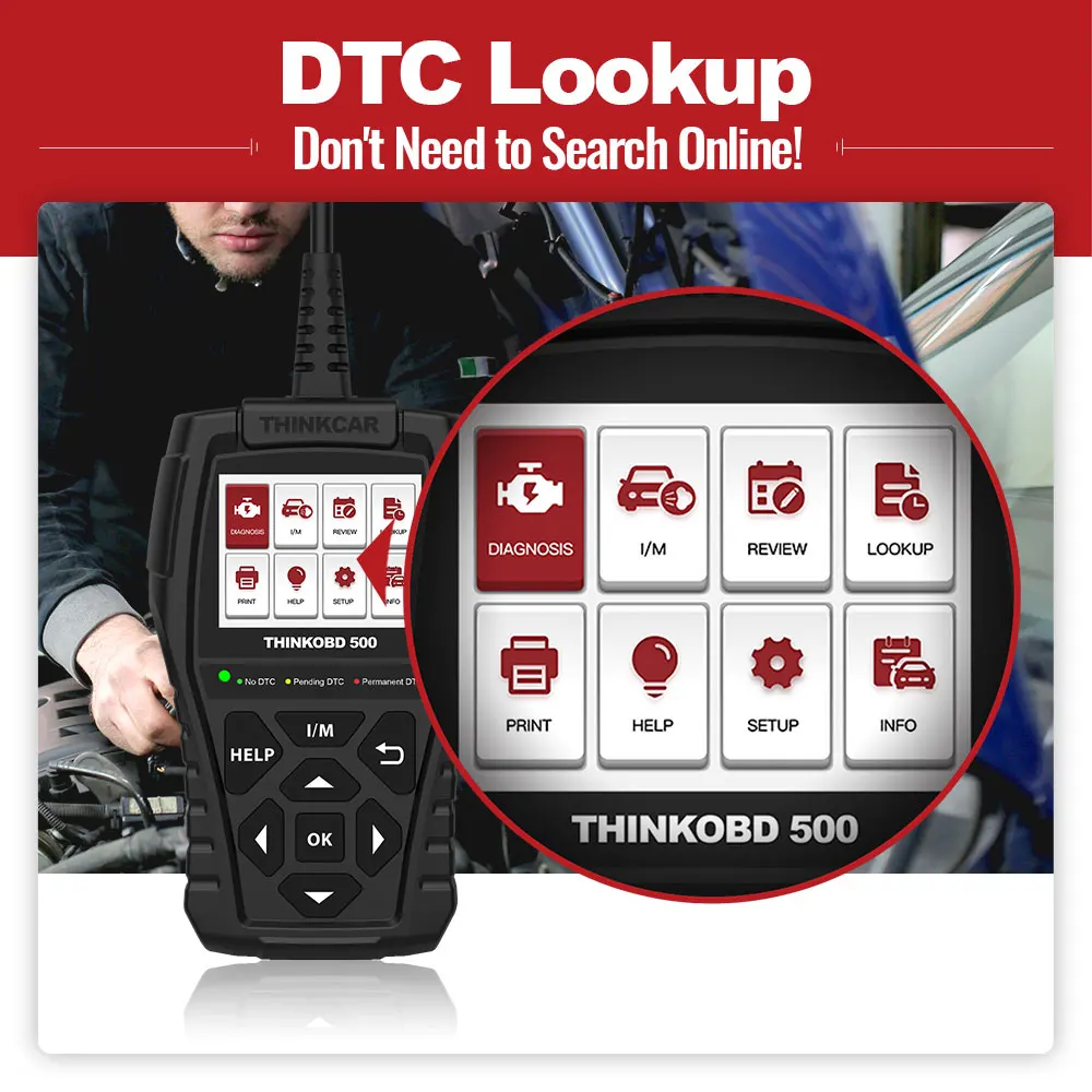 Сканер THINKCAR ThinkOBD500 OBD2 для автомобиля профессиональный считыватель кодов сканер
