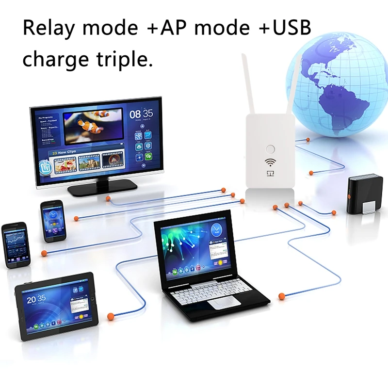 Wi-Fi репитер расширитель диапазона сигнала 2 4 ГГц 300Mbs возможность работы в режиме